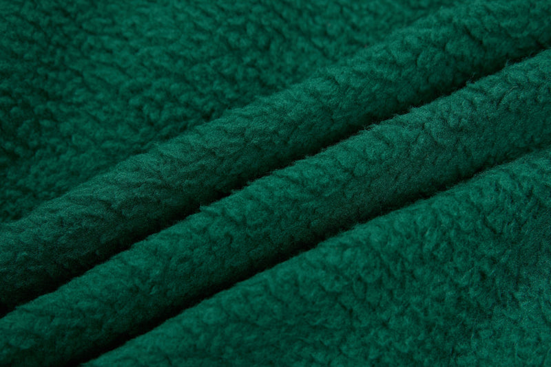 Oversized Sherpa Fleece Track Jacket with Stripe Sleeves