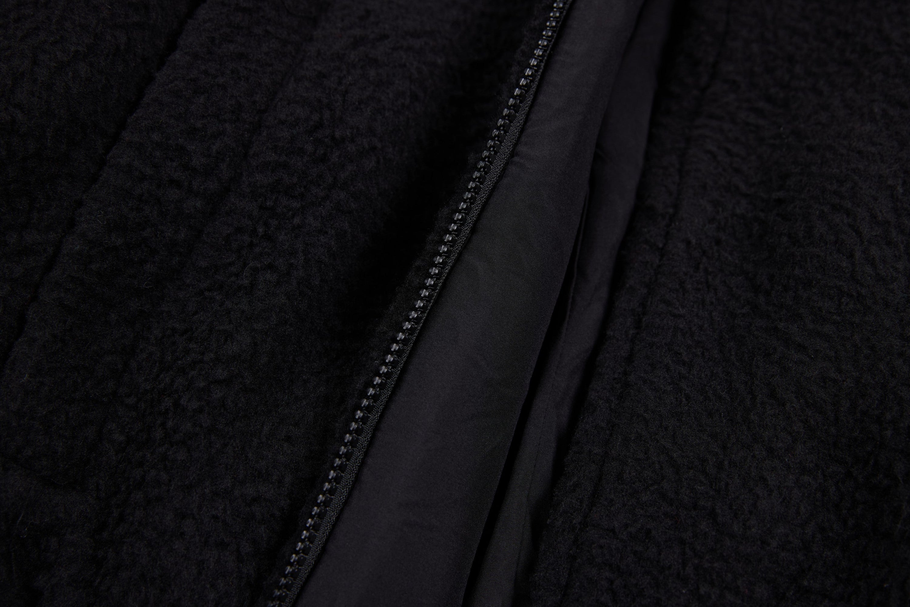 SES Oversized Fleece Track Jacket | Black with Stripe Sleeves