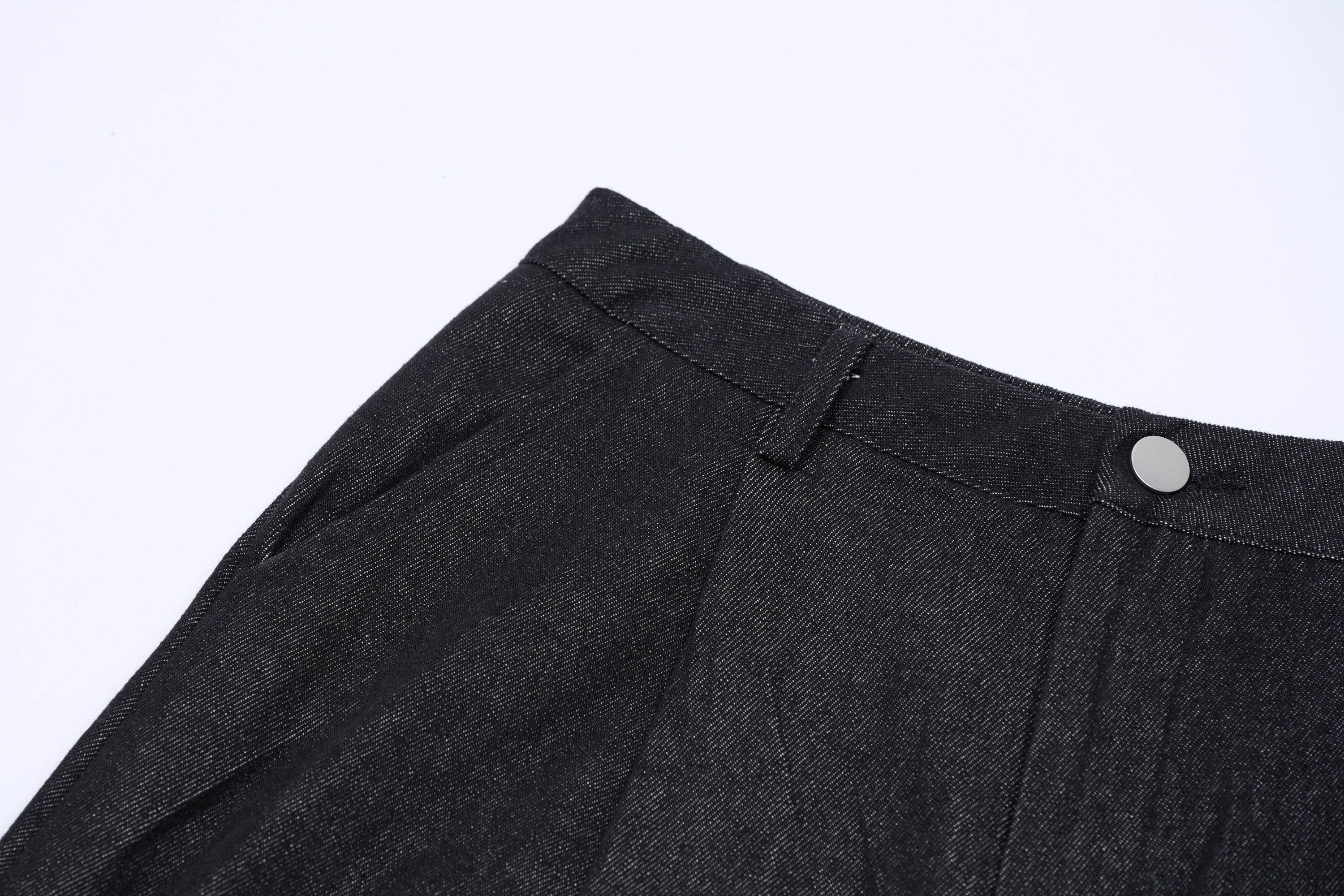 Wide-Leg Dark Denim Pants with Bold Red Side Stripes