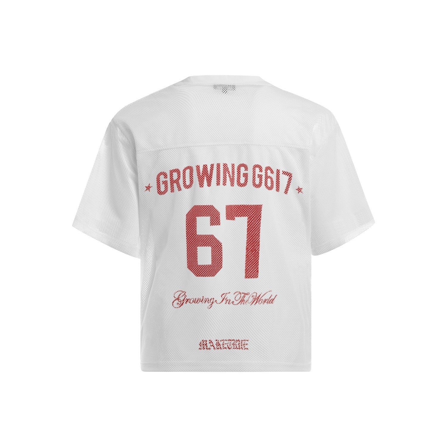 Growing G617 Mesh Jersey Tee | Varsity Number 67 Streetwear