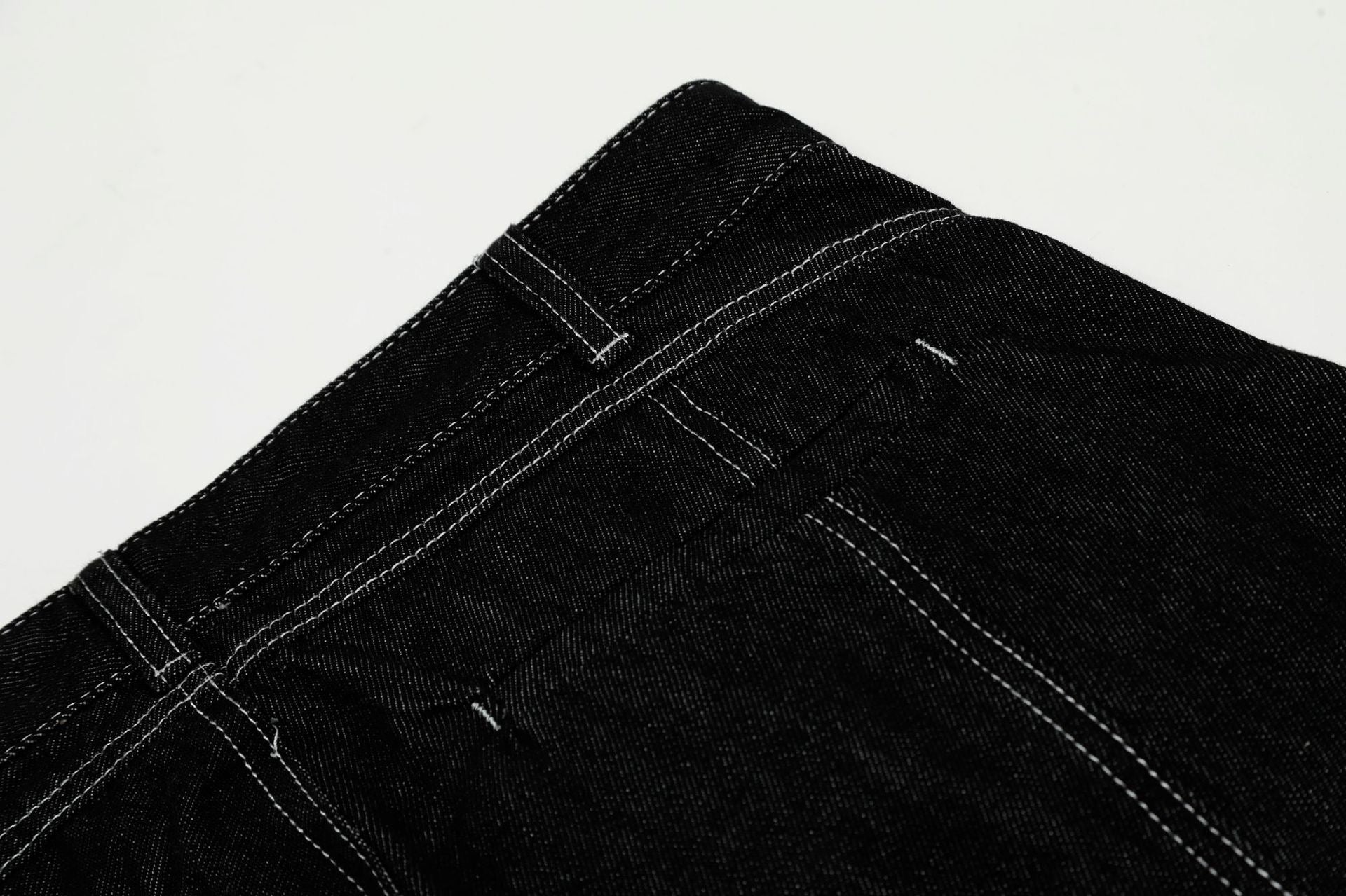 Omirad Contrast-Stitch Sculpted Wide-Leg Jeans | Dark Denim