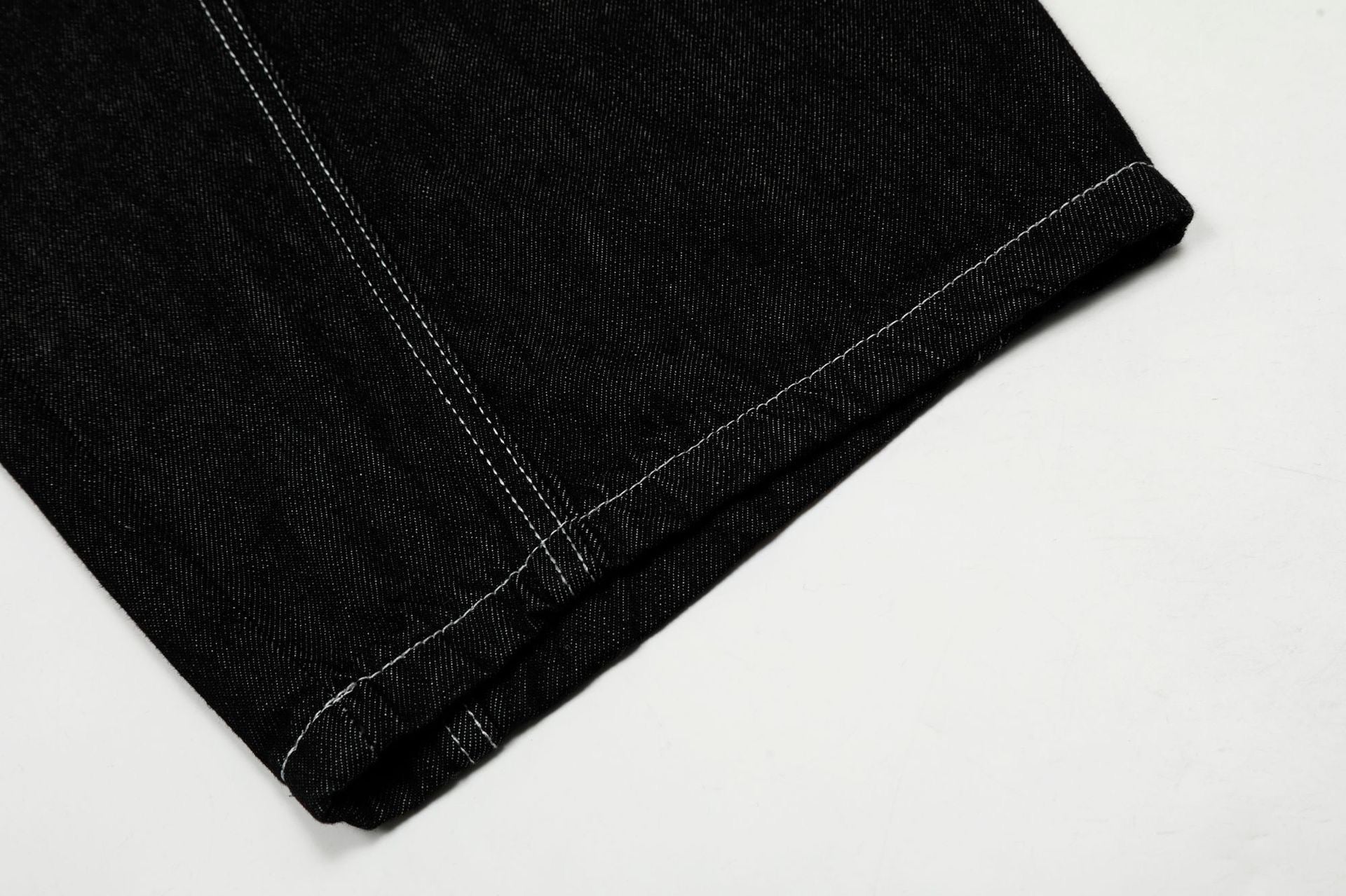 Omirad Contrast-Stitch Sculpted Wide-Leg Jeans | Dark Denim