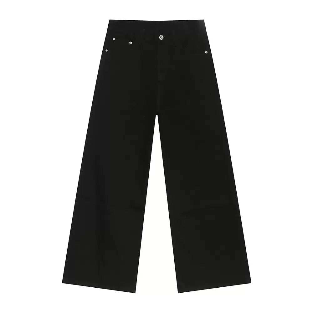 Distressed Wash Oversized Wide-Leg Jeans | 100% Cotton