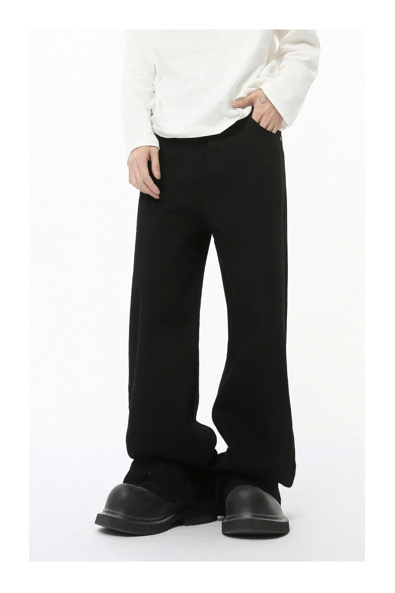 Distressed Wash Oversized Wide-Leg Jeans | 100% Cotton