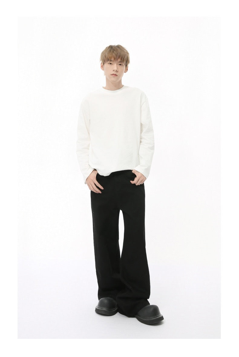 Distressed Wash Oversized Wide-Leg Jeans | 100% Cotton
