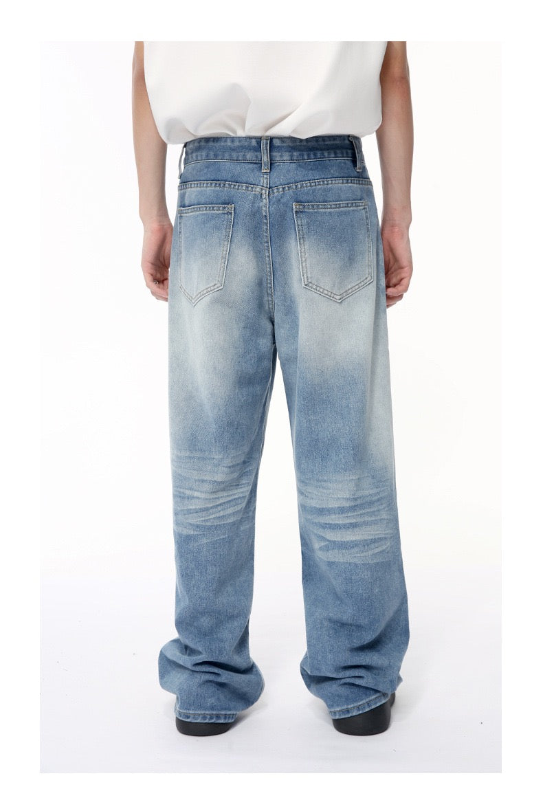 Soft Fade Straight Wide-Leg Jeans | Relaxed Vintage Denim