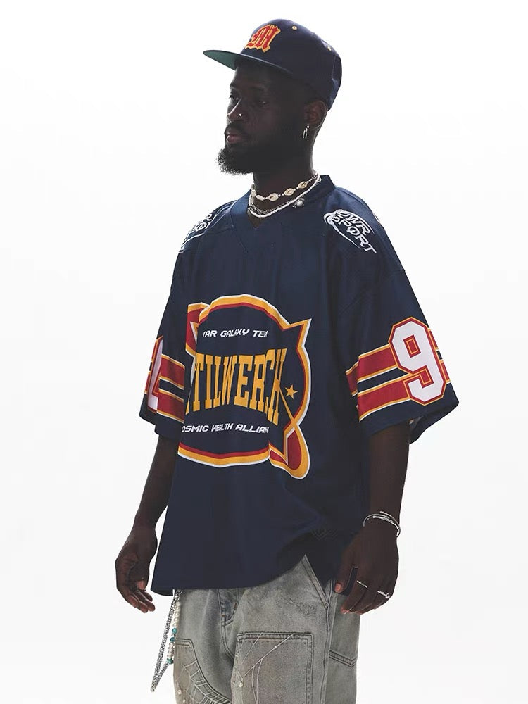 UntilWeRich Cosmic Football Mesh Jersey | Retro Streetwear