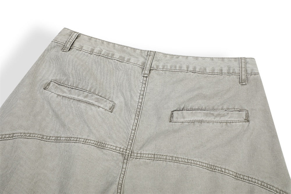 Curved-Panel Cargo Wide-Leg Pants | Balloon Silhouette