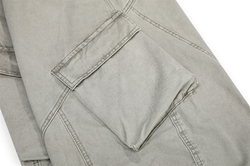 Curved-Panel Cargo Wide-Leg Pants | Balloon Silhouette