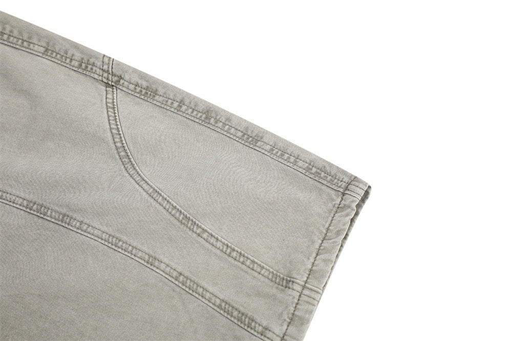 Curved-Panel Cargo Wide-Leg Pants | Balloon Silhouette