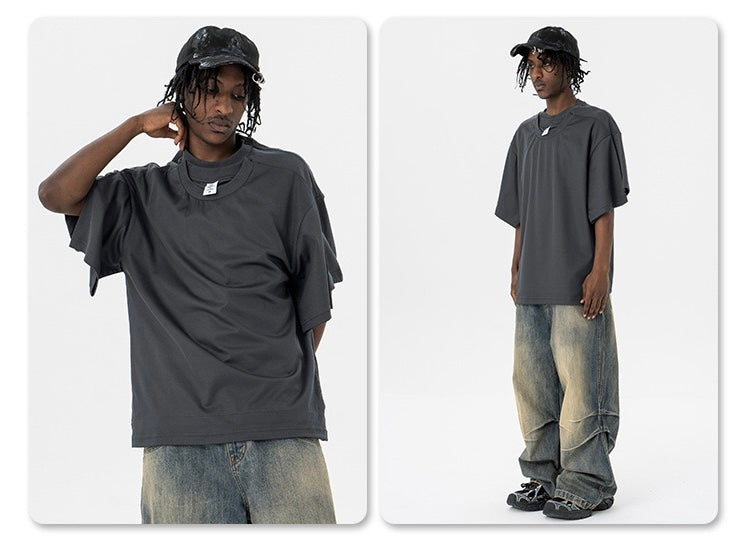 Omirad Dual-Layer Optical Illusion Oversized T-Shirt