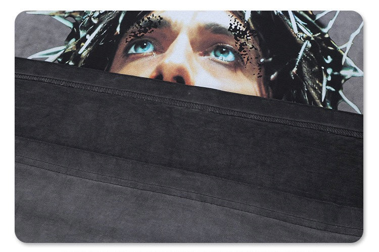 Omirad Vision Oversized Graphic Tee | Washed Gray Crown of Thorns