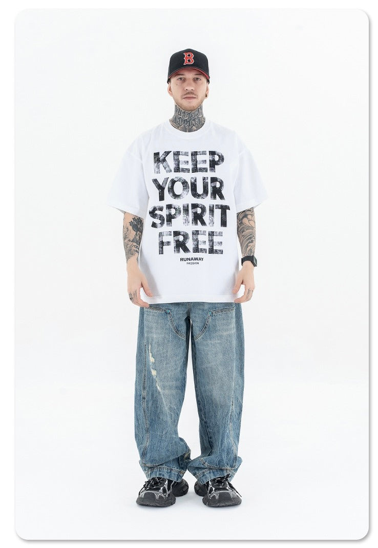 Omirad Keep Your Spirit Free Oversized Graphic Tee