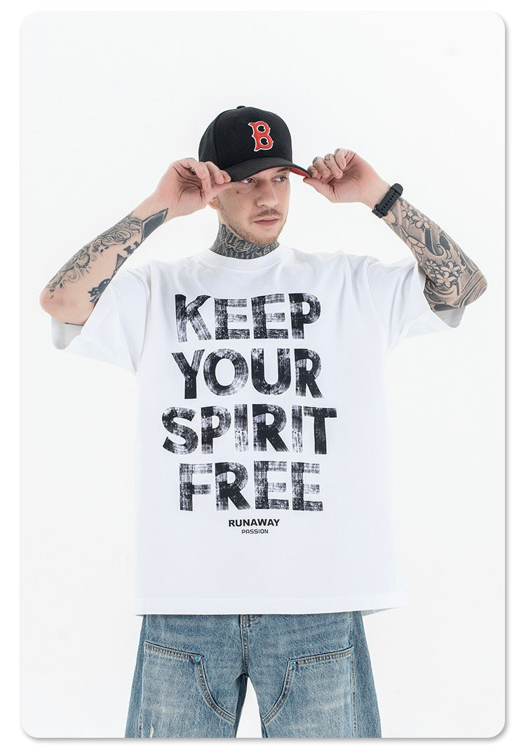 Omirad Keep Your Spirit Free Oversized Graphic Tee