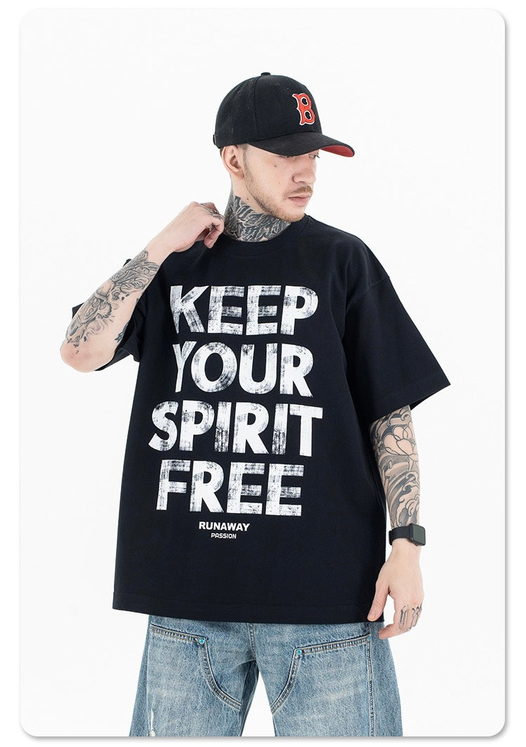 Omirad Keep Your Spirit Free Oversized Graphic Tee