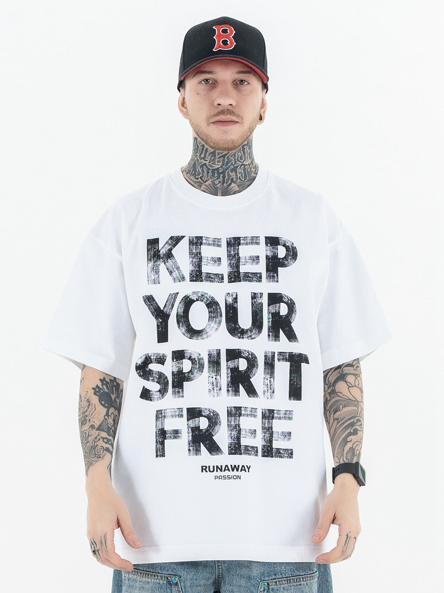 Omirad Keep Your Spirit Free Oversized Graphic Tee