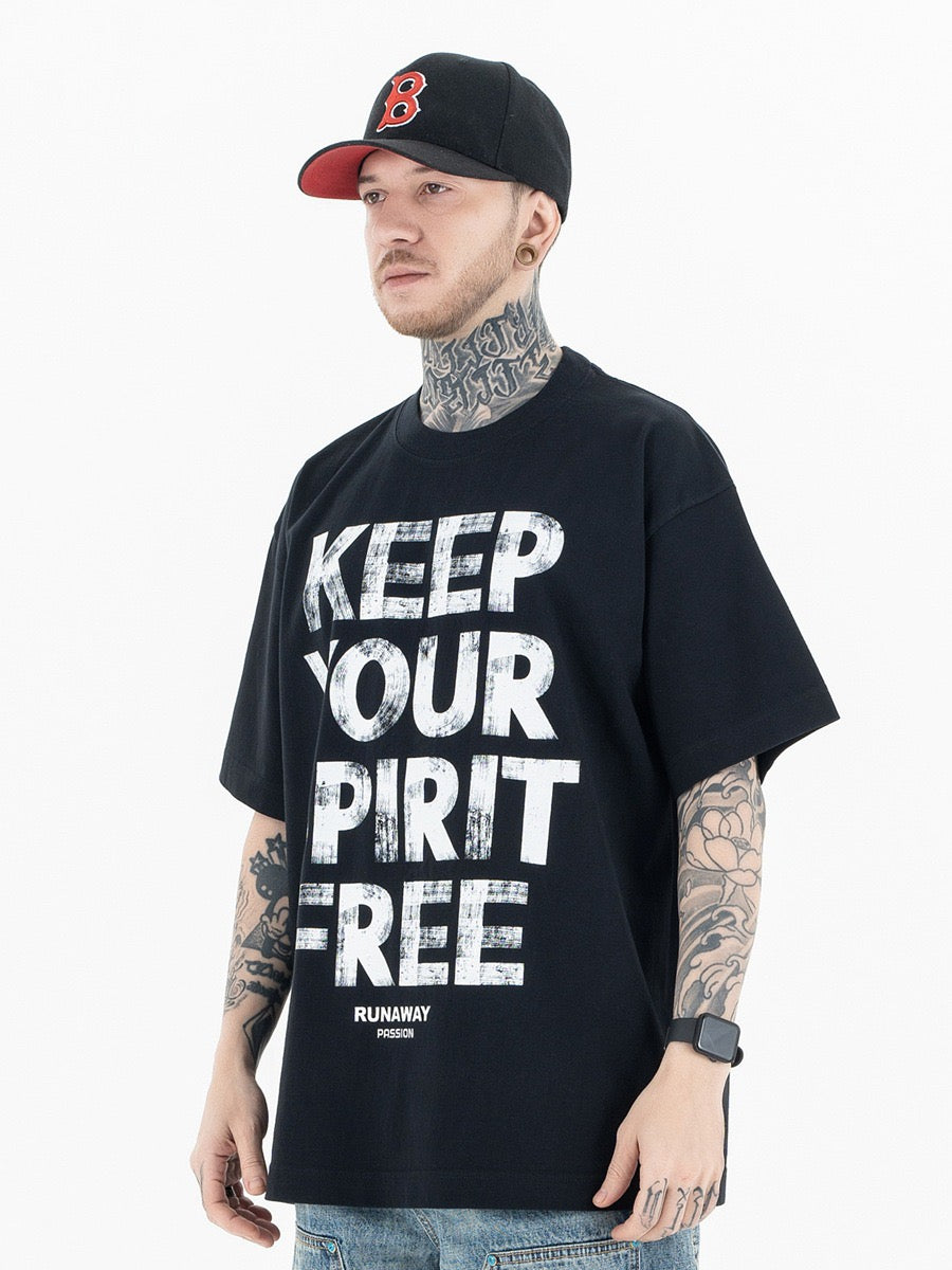 Omirad Keep Your Spirit Free Oversized Graphic Tee