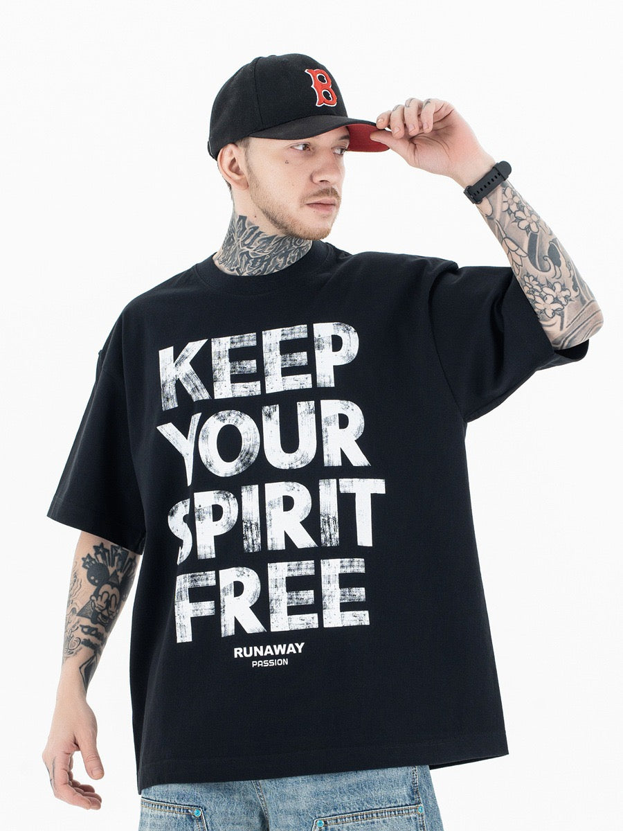 Omirad Keep Your Spirit Free Oversized Graphic Tee