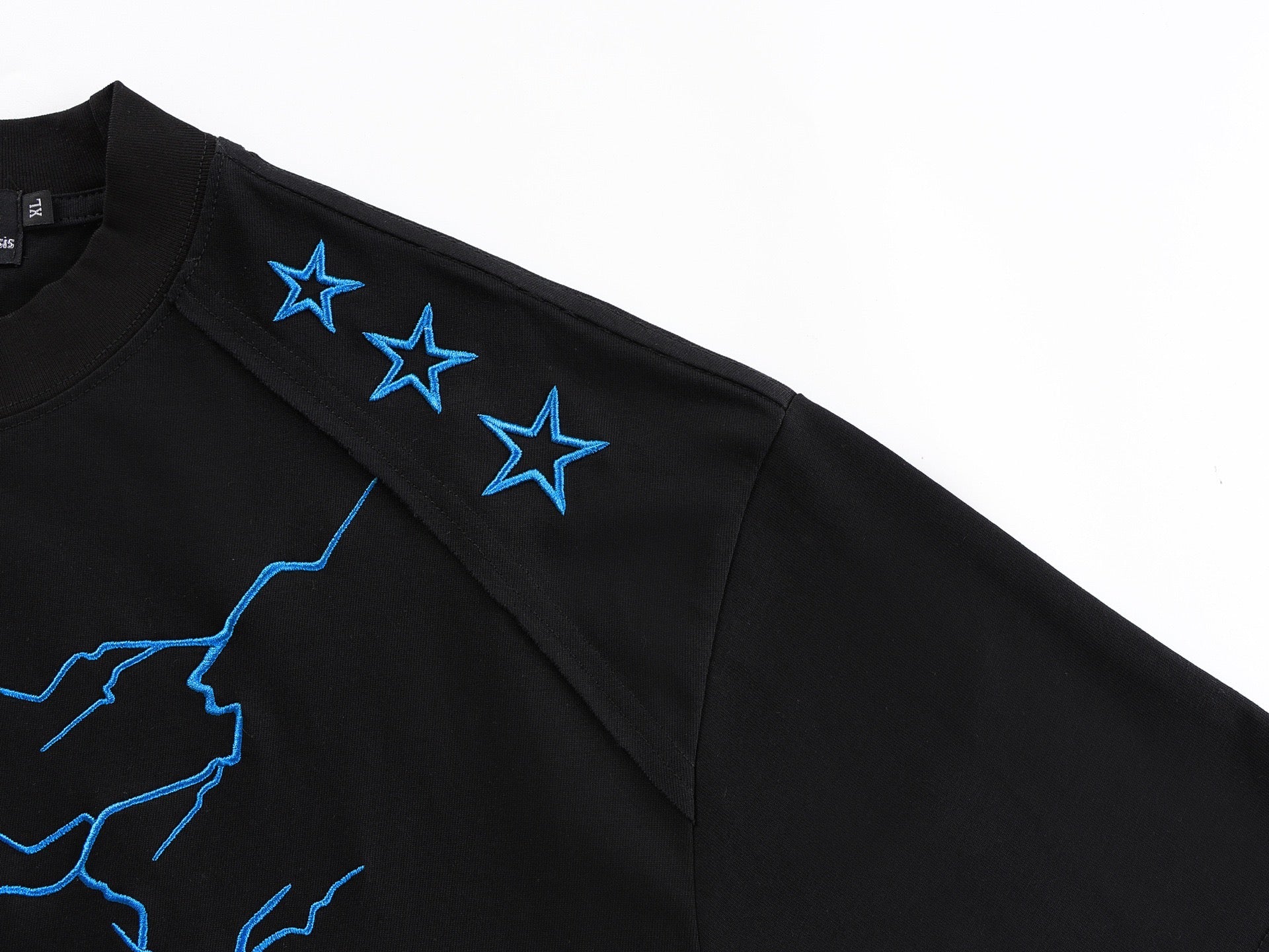 Omirad Lightning Star Oversized Graphic Tee | Black & Blue