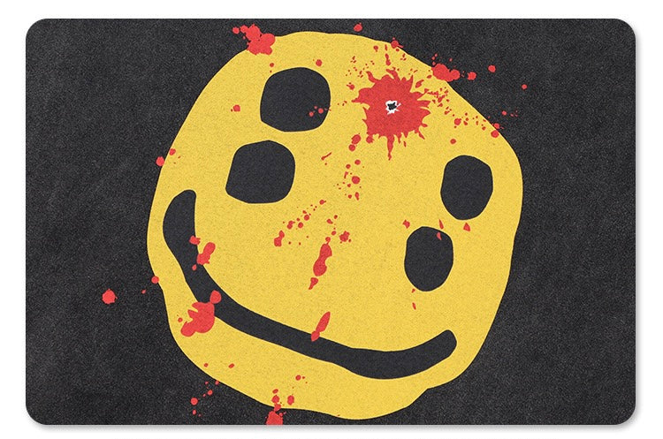 Distressed Smiley Face Graphic Tee | Washed Black Oversized