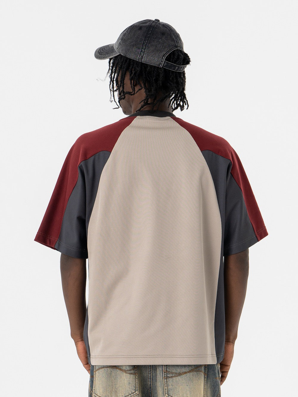 Omirad Crest Panel Tee | Retro Colorblock Oversized T-Shirt