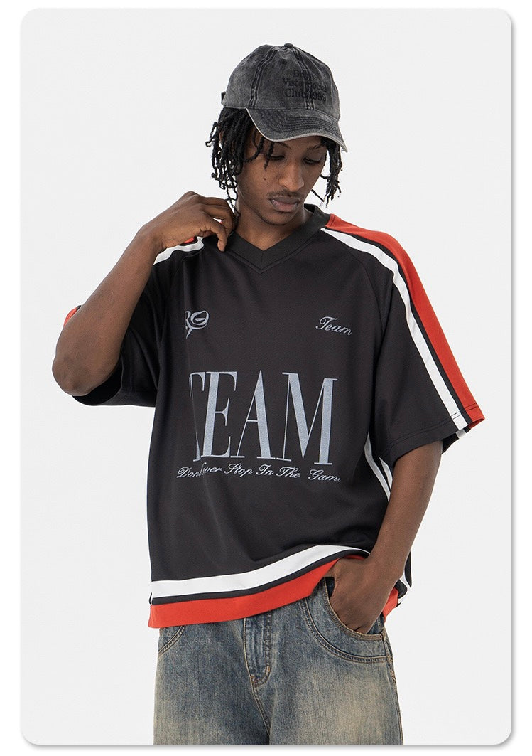 Omirad Team Varsity Mesh Tee | Retro Sportwear Oversized Fit