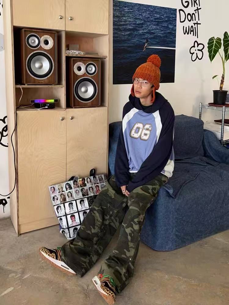 Colorblock Varsity Raglan Hoodie | Retro Sport Street Style