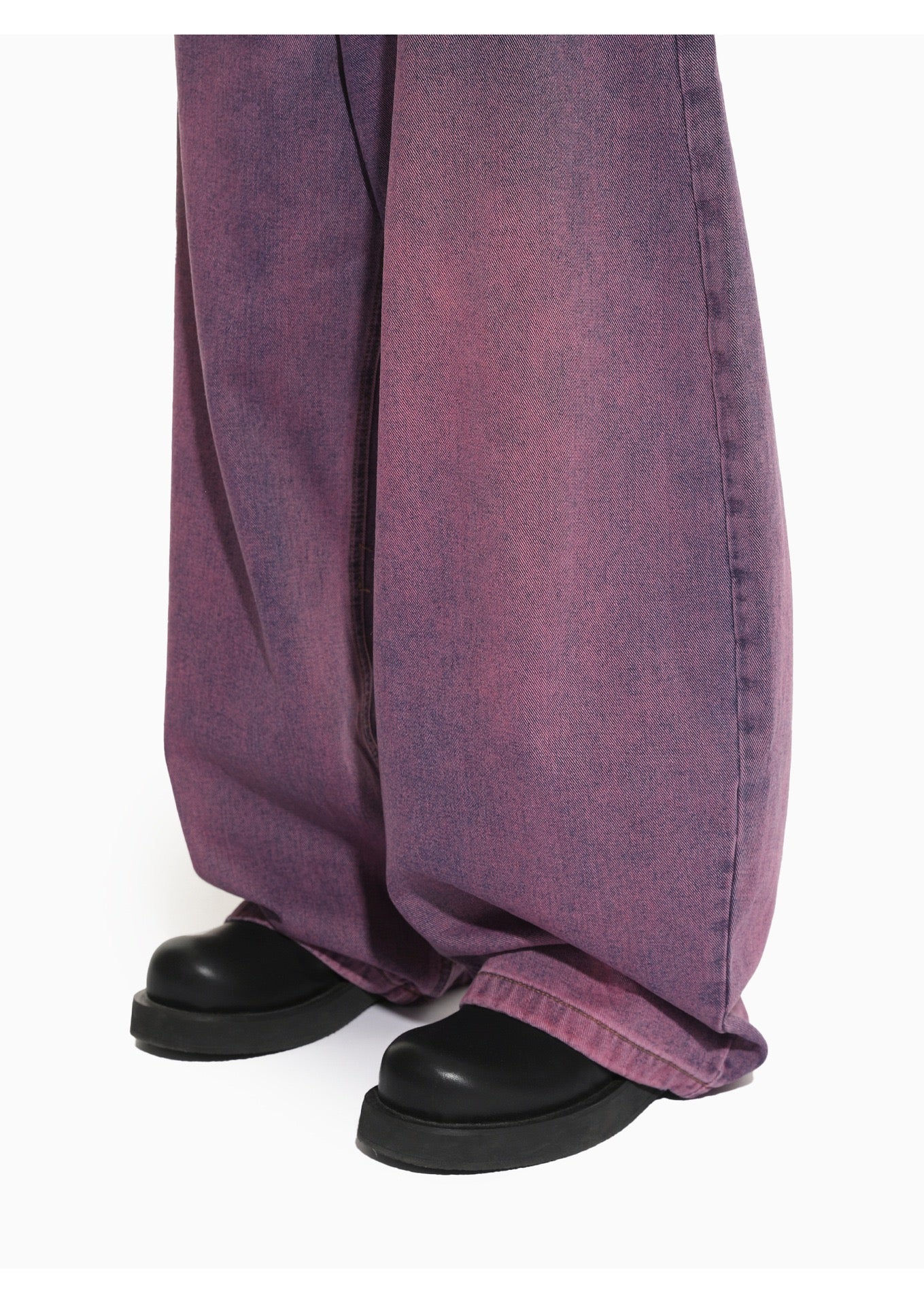 Gradient Washed Wide-Leg Jeans | Purple Rose Oversized Denim