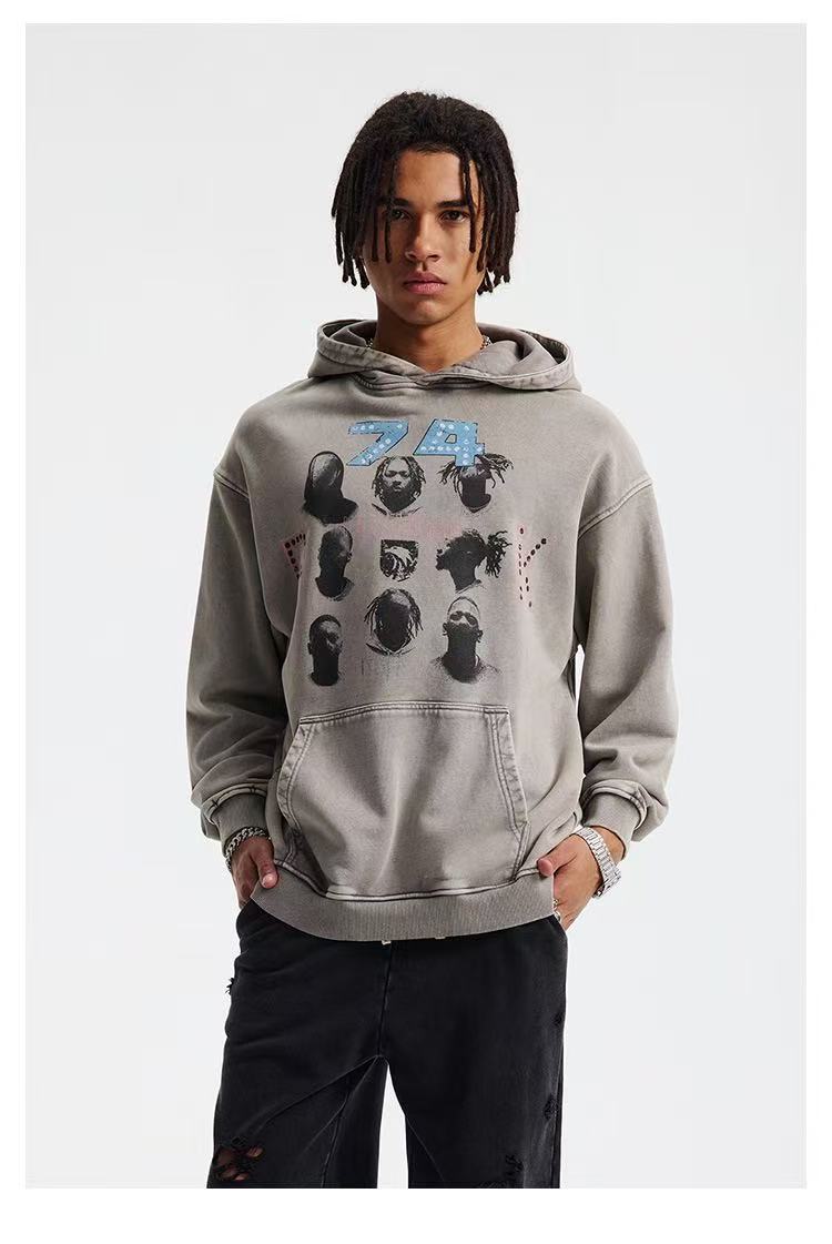 Vintage Washed Artist Graphic Hoodie | Streetwear Oversized Fit