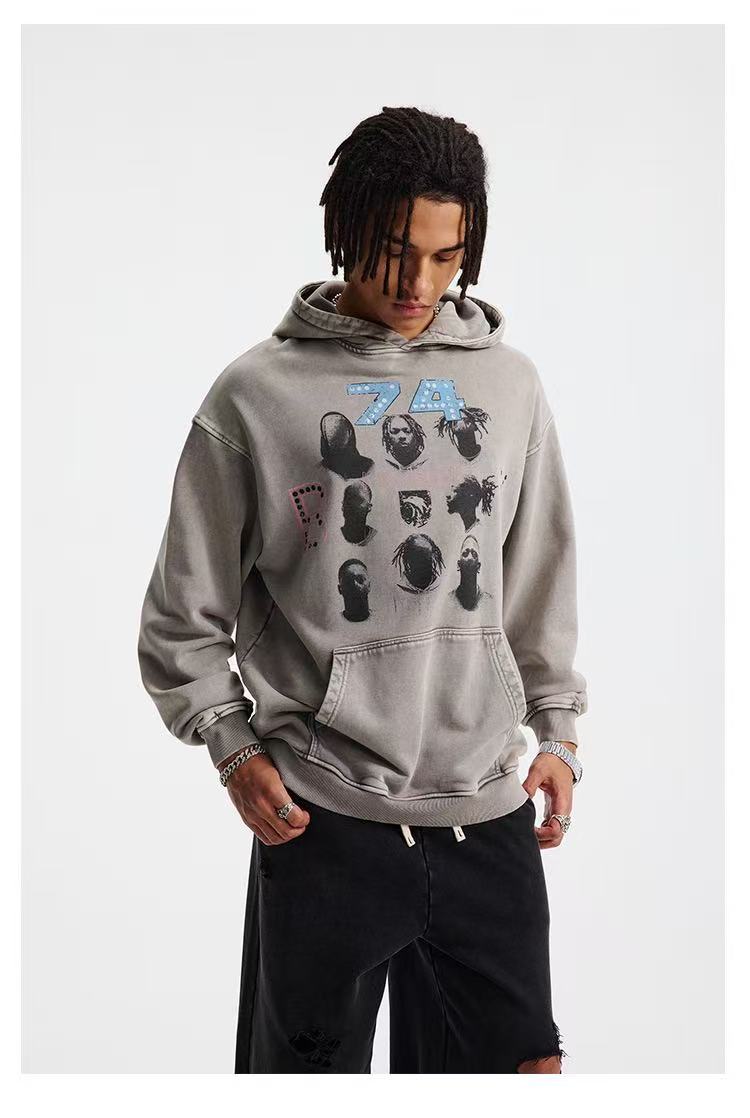 Vintage Washed Artist Graphic Hoodie | Streetwear Oversized Fit