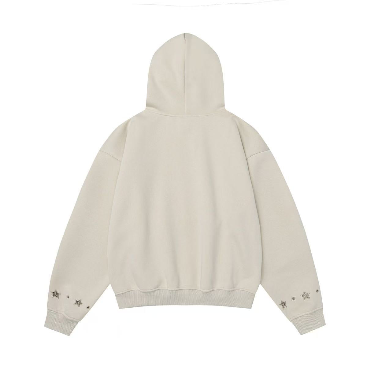 Star-Studded Distressed Graphic Pullover Hoodie | Oversized Fit