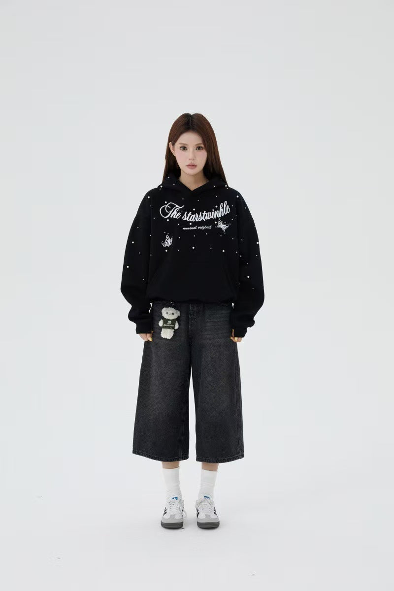 The Starstwinkle Pearl Embellished Script Pullover Hoodie