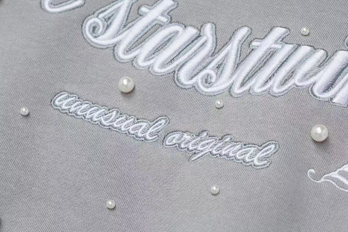 The Starstwinkle Pearl Embellished Script Pullover Hoodie