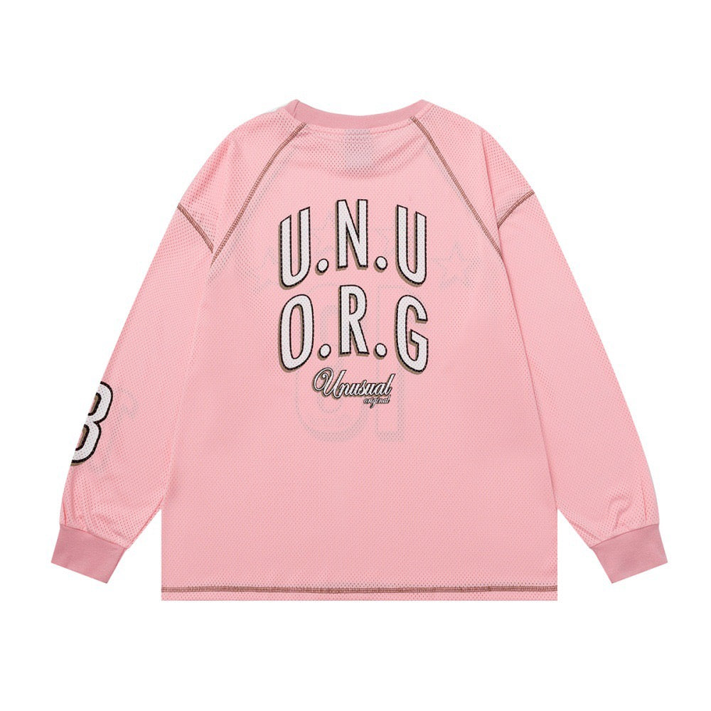 Star 13 Long-Sleeve Mesh Jersey | Oversized Streetwear Top