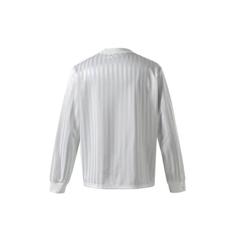 White long-sleeve mesh football jersey back view