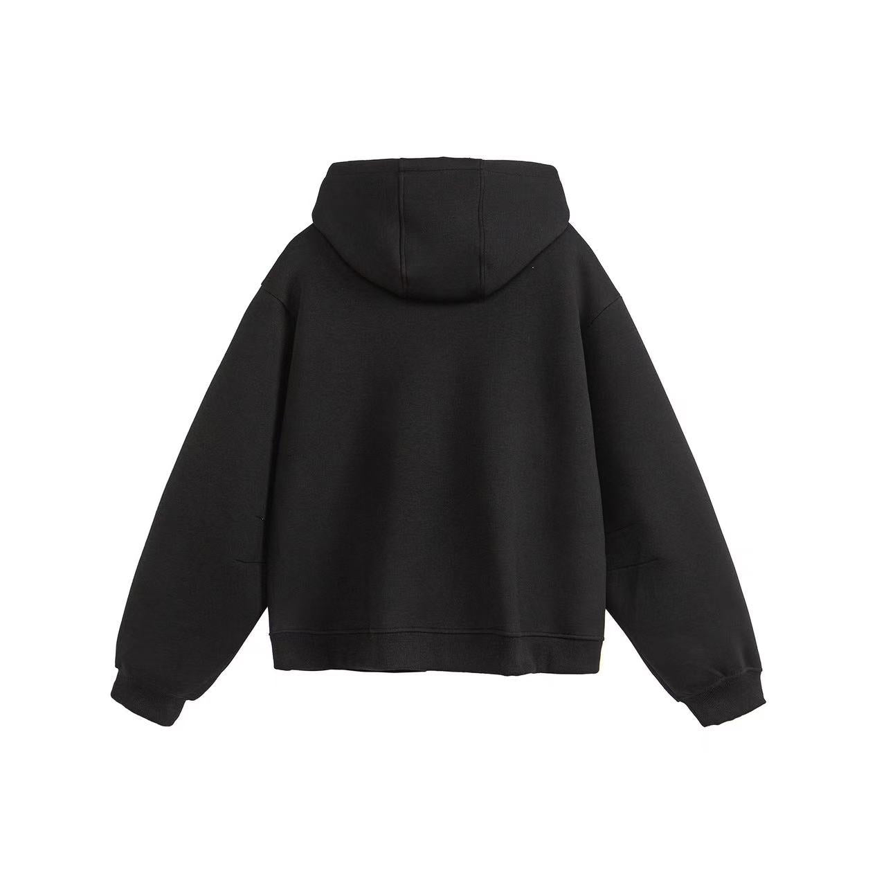 Oversized Zip-Up Hoodie with Contrast Hood Lining | SEAKOFF