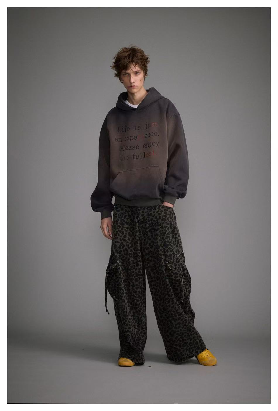 Omirad Life Is Just an Experience Washed Oversized Hoodie