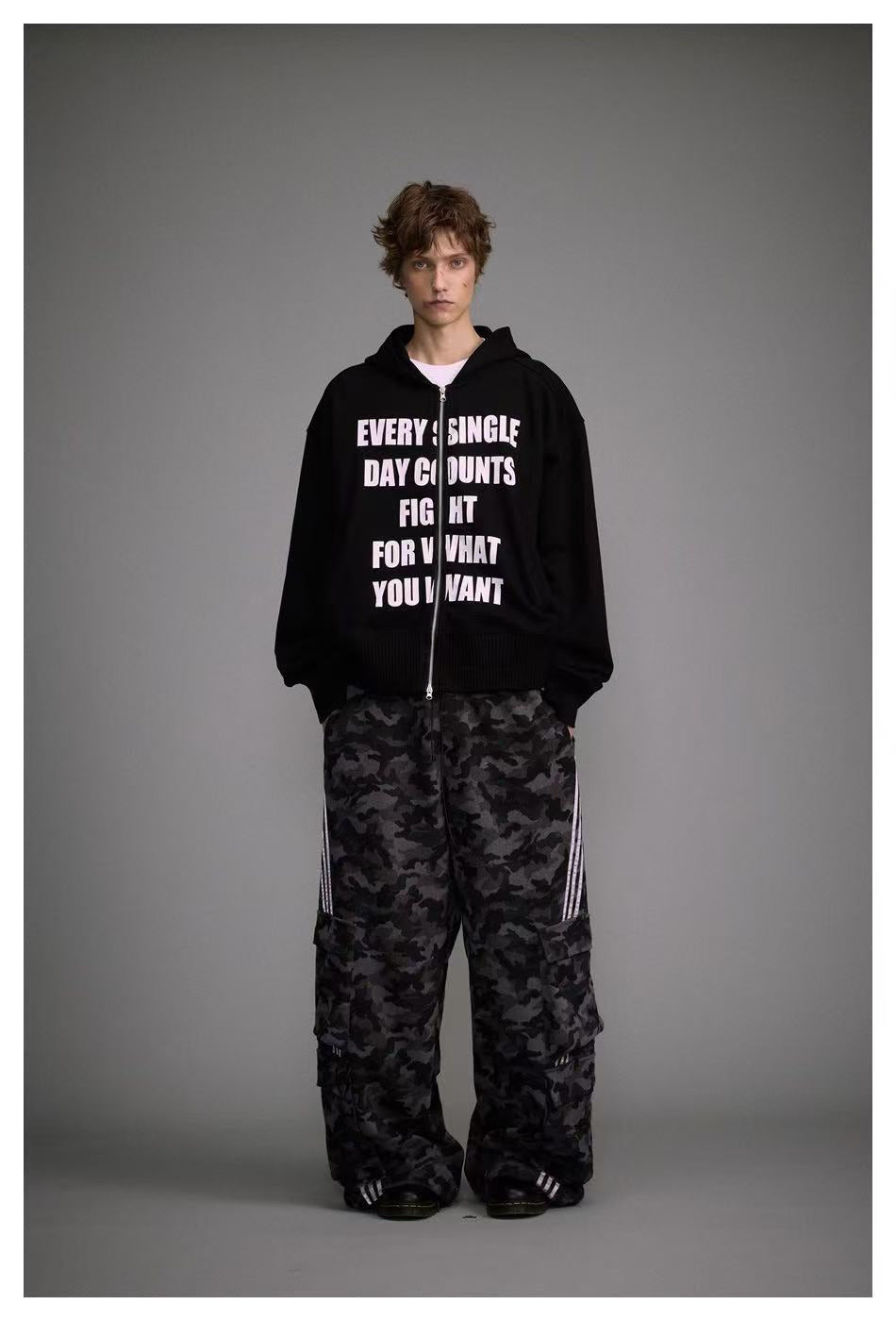 Omirad Every Single Day Zip-Up Hoodie | Slogan Streetwear