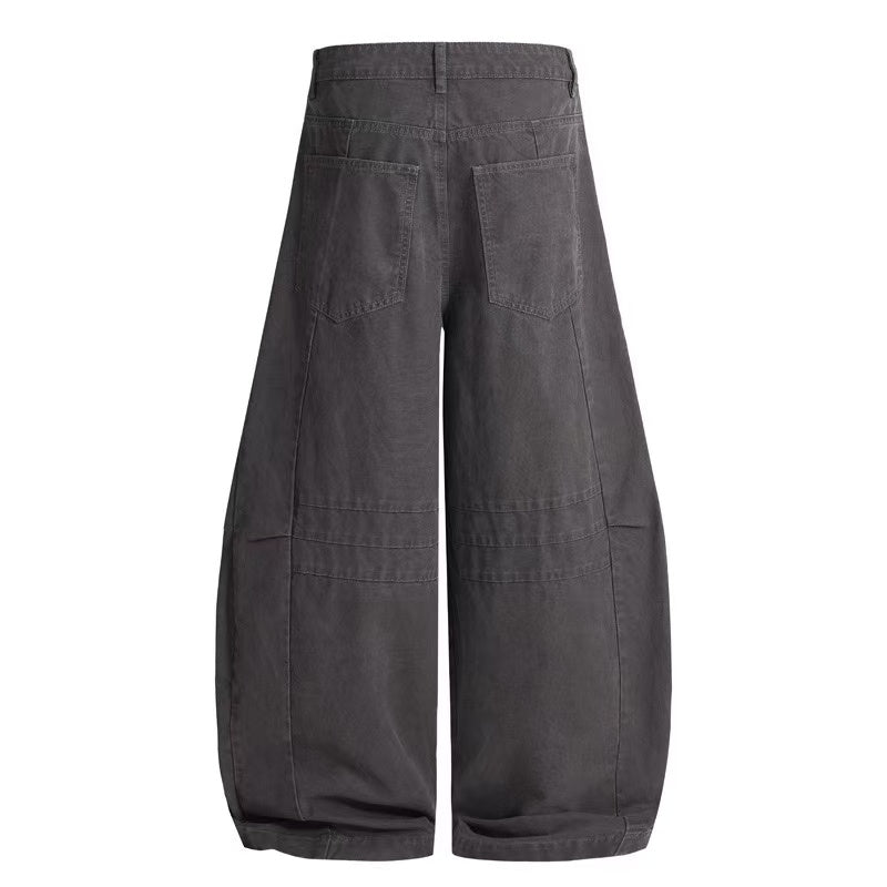 Wide-Leg Balloon Utility Pants | 100% Cotton Workwear
