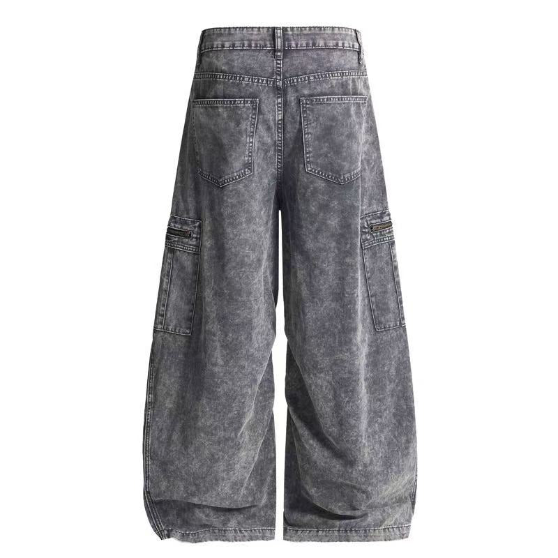 Omirad Vintage Wash Wide-Leg Cargo Pants | 100% Cotton