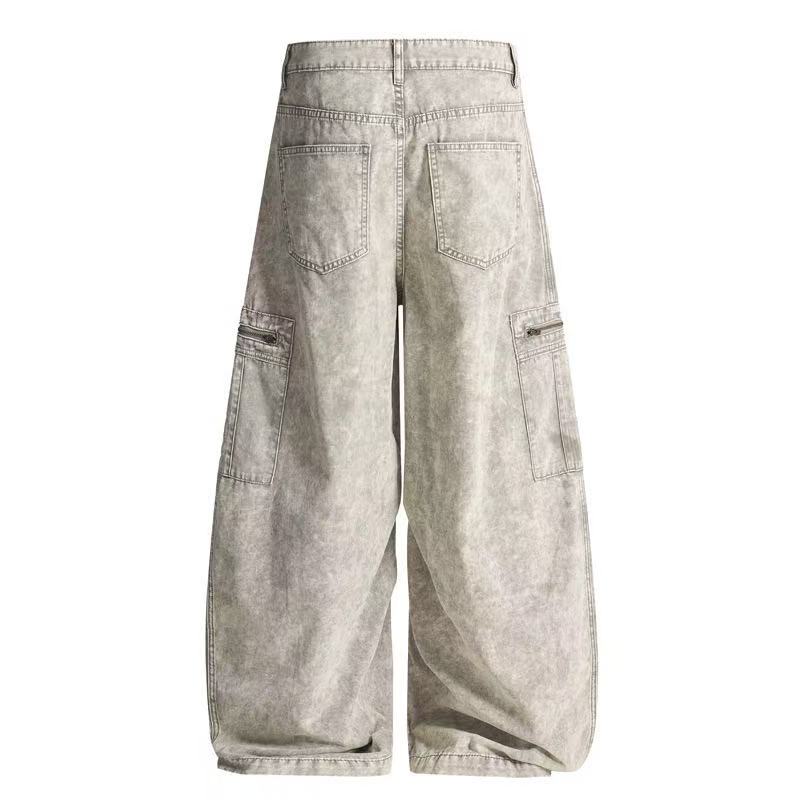 Omirad Vintage Wash Wide-Leg Cargo Pants | 100% Cotton
