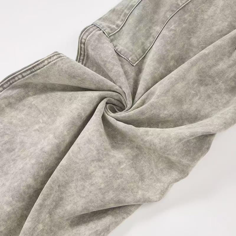 Omirad Vintage Wash Wide-Leg Cargo Pants | 100% Cotton