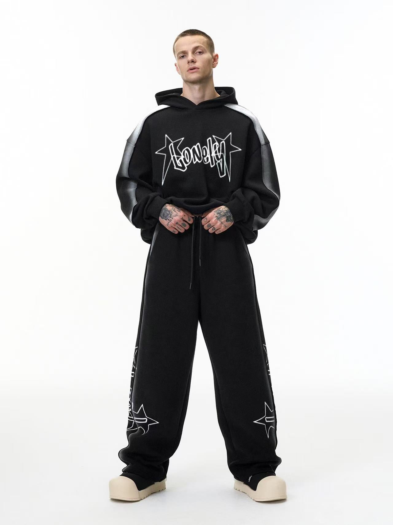 Star Graphic Wide-Leg Sweatpants | Cotton-Rich Streetwear