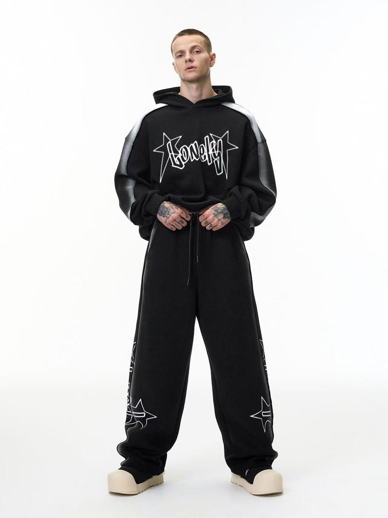 Star Graphic Wide-Leg Sweatpants | Cotton-Rich Streetwear