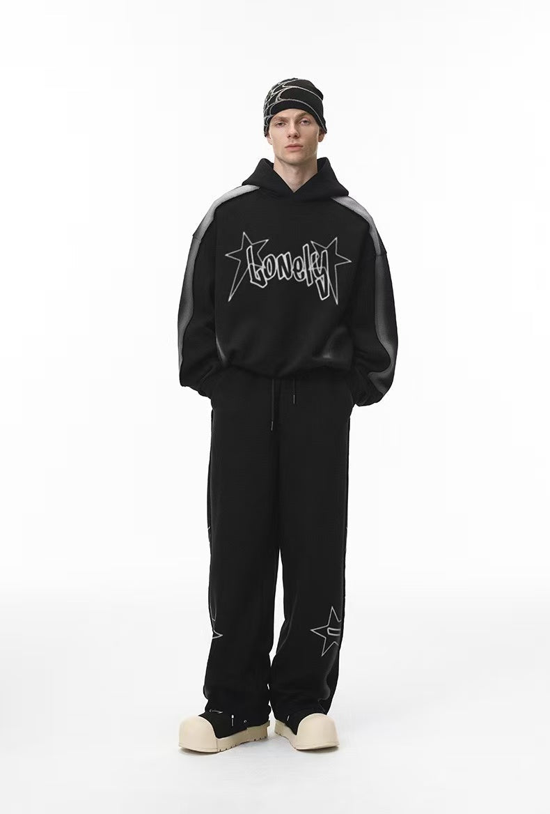 Star Graphic Wide-Leg Sweatpants | Cotton-Rich Streetwear