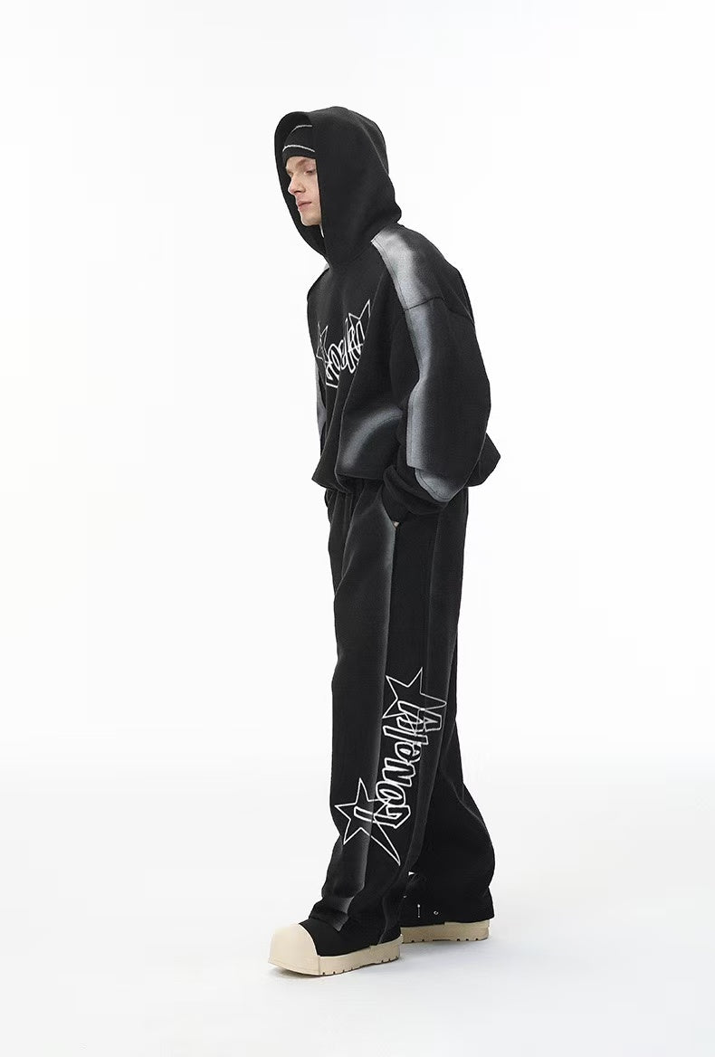 Star Graphic Wide-Leg Sweatpants | Cotton-Rich Streetwear