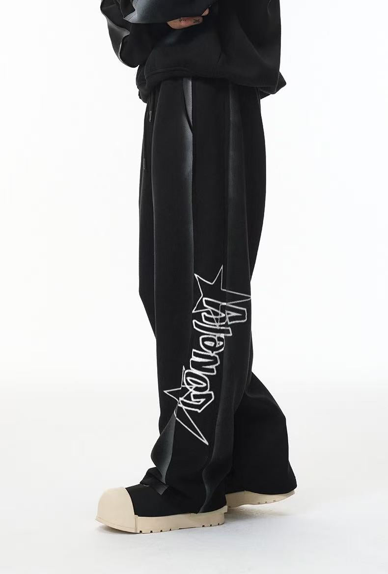 Star Graphic Wide-Leg Sweatpants | Cotton-Rich Streetwear