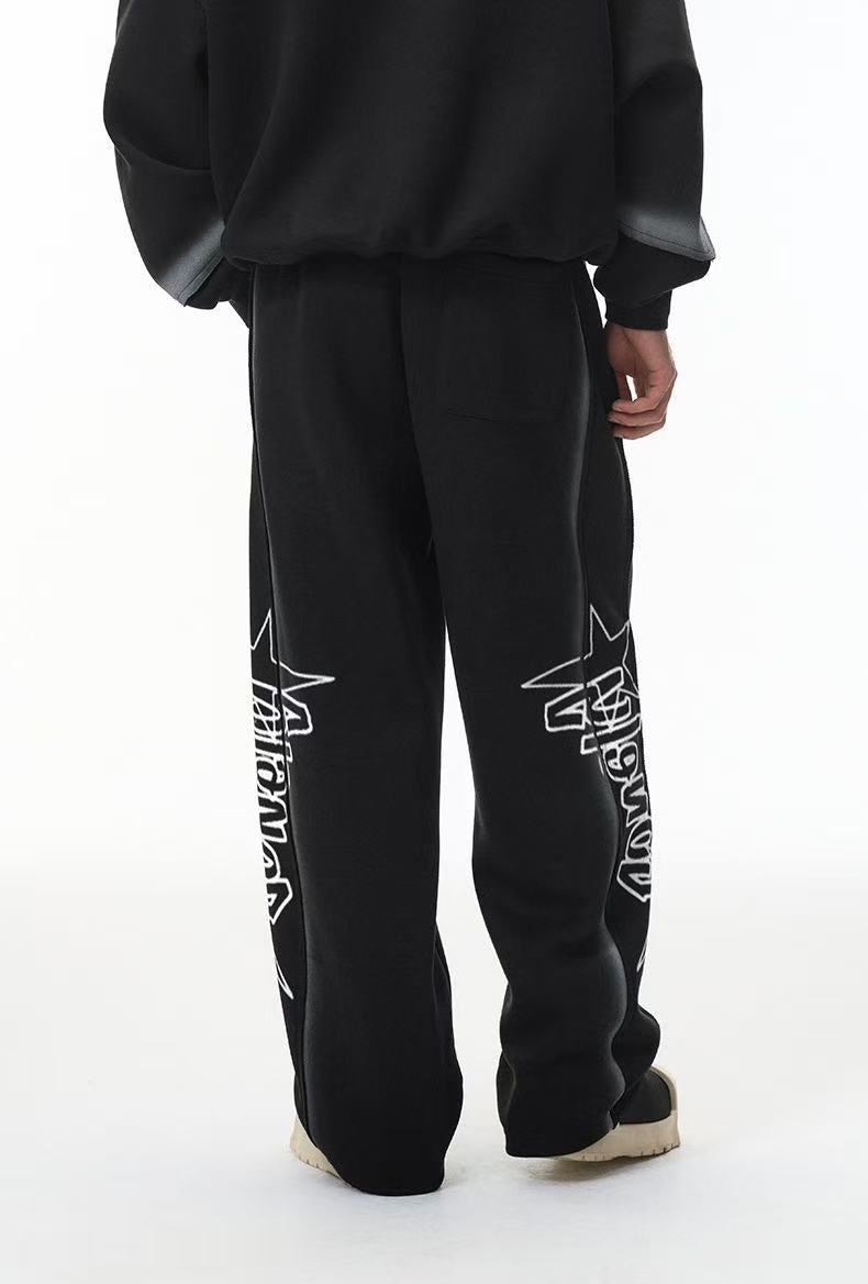 Star Graphic Wide-Leg Sweatpants | Cotton-Rich Streetwear