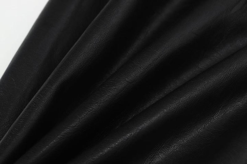 PU Barrel Leg Leather Pants | Wide-Leg Streetwear Trousers