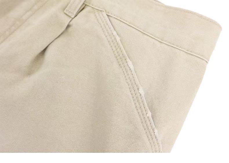 Omirad Curved-Cut Washed Work Pants | Wide Leg Carpenter